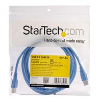 StarTech.com USB 3.0-kabel, 1,8 m, A naar B, blauw - thumbnail