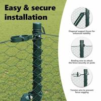 VidaXL Afrasteringspaal groen 25 x 1 m (36 mm gaas) staal - thumbnail