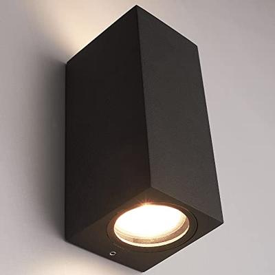 Selma Dimbare LED Wandlamp - 2x GU10 - IP65 - Up & Down Light - Vierkant - Zwart - Voor binnen en buiten