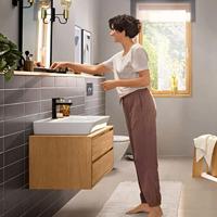 Wastafelkraan HansGrohe Rebris E Eengreeps 110 CoolStart Met Trekwaste Mat Zwart - thumbnail