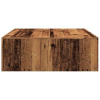 Salontafel 100x100x35 cm bewerkt hout oude houtkleurig - thumbnail