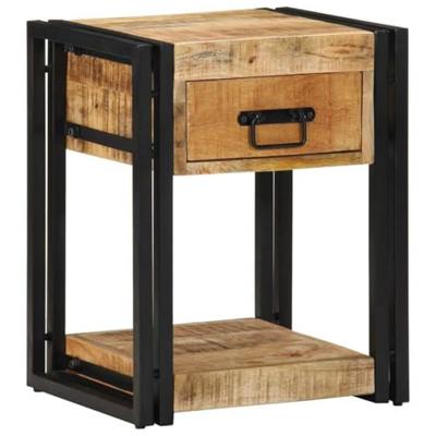 Nachtkastjes 2 st 40x35x50 cm massief ruw hout mango