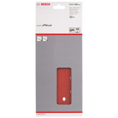Bosch Accessories Expert for Wood 2608605343 Oscillerend schuurpapier Geperforeerd Korrelgrootte (num) 80 (l x b) 280 mm x 115 mm 10 stuk(s)