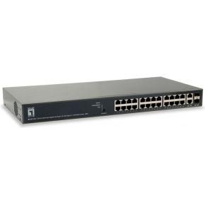 LevelOne 26-poorts Web Smart Gigabit PoE Switch 802.3at PoE Plus 24 PoE Outputs 370W 2 x SFP