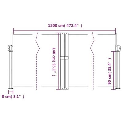 Windscherm uittrekbaar 140x1200 cm antracietkleurig Windscherm uittrekbaar 140x1200 cm antracietkleurig