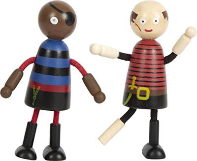 Small Foot houten poppetjes piraat buigbaar, 6st.