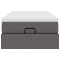 Ottoman bed met matras 80x200 cm kunstleer grijs - thumbnail