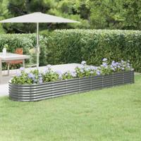 VidaXL Plantenbak 368x80x36 cm gepoedercoat staal grijs - thumbnail