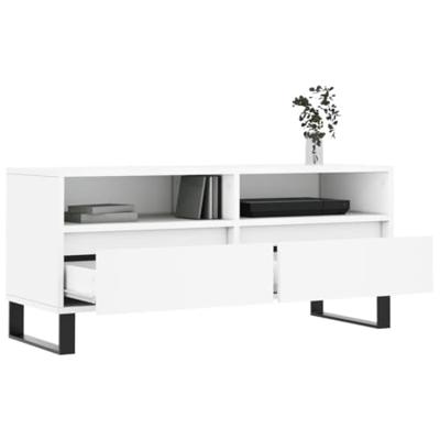 Tv-meubel 100x34,5x44,5 cm bewerkt hout wit