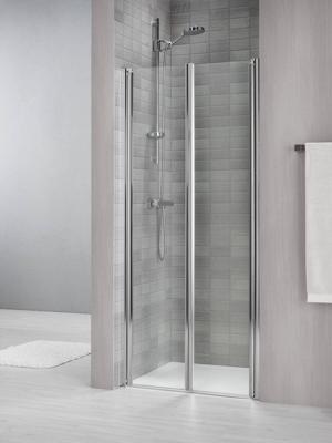 Duka Vela 2000 pendeldeur 90(B)x195(H) cm mat zilver helder glas