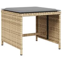 9-delige Tuinset met kussens poly rattan gemengd beige - thumbnail