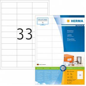 HERMA Etiketten wit 66x25.4 Premium A4 3300 st. HERMA Etiketten wit 66x25.4 Premium A4 3300 st.