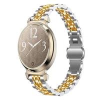 By Qubix - Metalen schakelbandje - Zilver met goud - Compatible met Garmin Lily 2 - Compatible Garmin bandje - thumbnail