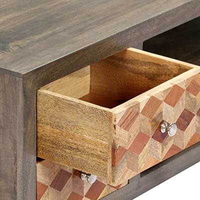 VidaXL Tv-meubel 120x30x40 cm massief mangohout grijs