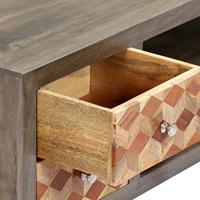 Tv-meubel 120x30x40 cm massief mangohout grijs - thumbnail