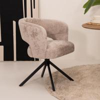 Tower Living Draaibare Eetkamerstoel 'Mura' Chenille, kleur Beige - thumbnail