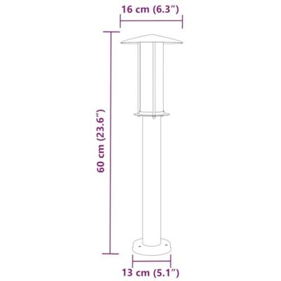Buitenvloerlamp 60 cm roestvrijstaal zilverkleurig - thumbnail