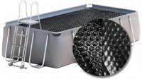 W'eau Premium solar cover rechthoekig - 400/412 x 200/201 cm (zeilmaat 378 x 186) - Zwart - thumbnail