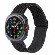 Elastische solo loop nylon bandje - Zwart - Samsung Galaxy Watch 8 Classic - 46mm