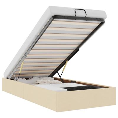 Bedframe zonder matras 80x200 cm stof crèmekleurig