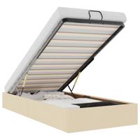 Bedframe zonder matras 90x190 cm stof crèmekleurig - thumbnail