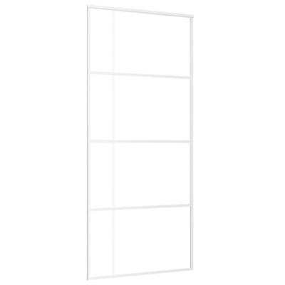 VidaXL Schuifdeur 90x205 cm esg-glas en aluminium wit
