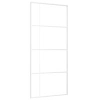 VidaXL Schuifdeur 90x205 cm esg-glas en aluminium wit - thumbnail
