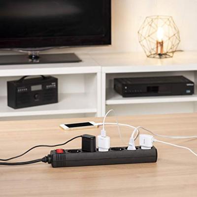 Hama Stekkerdoos 6-voudig met schakelaar, 1.4m Kabel Zwart - thumbnail