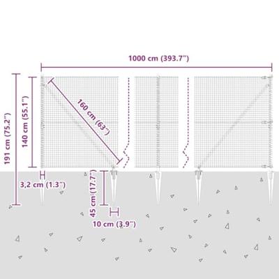 VidaXL Afrasteringspaal grijs 10 x 1,4 m (25 x 25 mm gaas) VidaXL Afrasteringspaal grijs 10 x 1,4 m (25 x 25 mm gaas)
