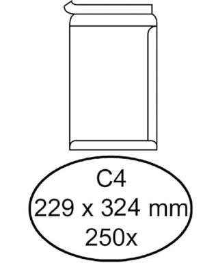250 Witte zelfklevende akte enveloppen C4 229x324mm 120g