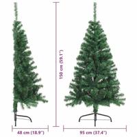VidaXL Kunstmatig voorverlicht kerstboom met 150 led groen 150 cm pvc - thumbnail