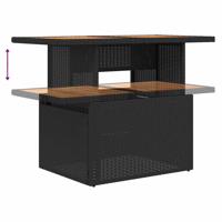 8-delige Loungeset met kussens poly rattan zwart - thumbnail