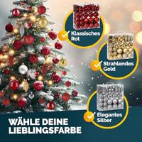 Kerstboom decoraties - Set van 103 - zilverkleurig - thumbnail