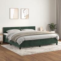 Boxspring met matras fluweel donkergroen 200x200 cm - thumbnail