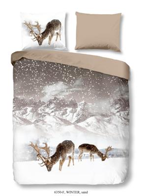 Good Morning Dekbedovertrek "herten in winterlandschap" - Zand - (140x200/220 cm) - Katoen Flanel Good Morning Dekbedovertrek "herten in winterlandschap" - Zand - (140x200/220 cm) - Katoen Flanel