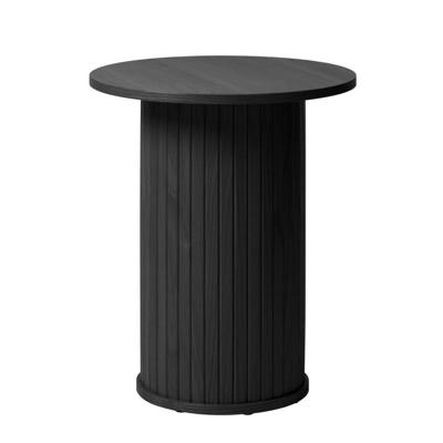 by fonQ Alon Bijzettafel Pilaar Ø 50 cm - Zwart Eiken
