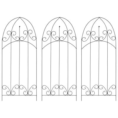 VidaXL Plantenklimrekken 3 st 40x100 cm ijzer zwart
