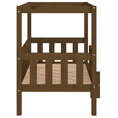 VidaXL Hondenmand 95,5x73,5x90 cm massief grenenhout honingbruin