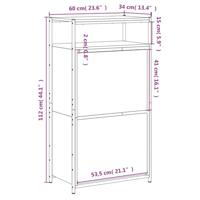 Schoenenkast 60x34x112 cm bewerkt hout gerookt eikenkleurig - thumbnail
