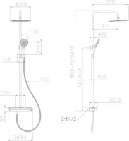 Saqu Total Control regendoucheset met 3 straalsoorten en planchet Ø30cm mat zwart - thumbnail
