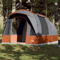 Tunneltent 3-persoons waterdicht grijs en oranje - thumbnail