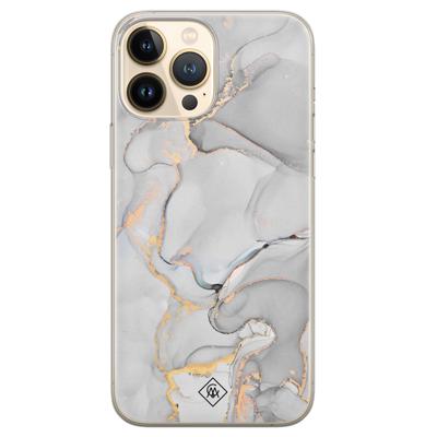 iPhone 13 Pro Max siliconen hoesje - Marmer grijs