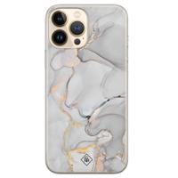 iPhone 13 Pro Max siliconen hoesje - Marmer grijs - thumbnail