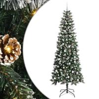 Kunstkerstboom met 300 LED Groen 240 cm PVC en Plastic en Staal - thumbnail
