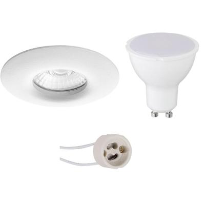Dimbare LED Inbouwspot Set - Waterdicht IP65 - 6W - Warm Wit 3000K - Ø82mm