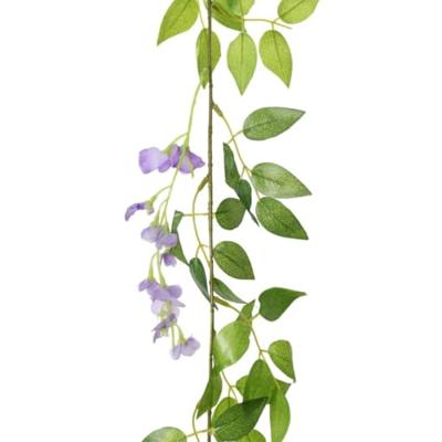 VidaXL Kerstslingers met bloemen 6 st 200 cm paars