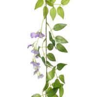 VidaXL Kerstslingers met bloemen 6 st 200 cm paars - thumbnail
