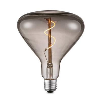 Edison Vintage LED lamp E27 LED filament lichtbron, Spiraal, Flex 14/14/16cm, Rook, Retro LED lamp Dimbaar, 3W 80lm 1800K, warm wit licht, geschikt voor E27 fitting