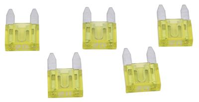 Coming Soon Dresselhaus "mini" zekering platte stekker flat fuse mini 20a yellow / 5 pcs.