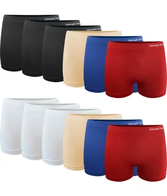 Gianvaglia 12-pak Naadloze dames boxershorts - Seamless ondergoed dames - Multipack - Goedkoop ondergoed